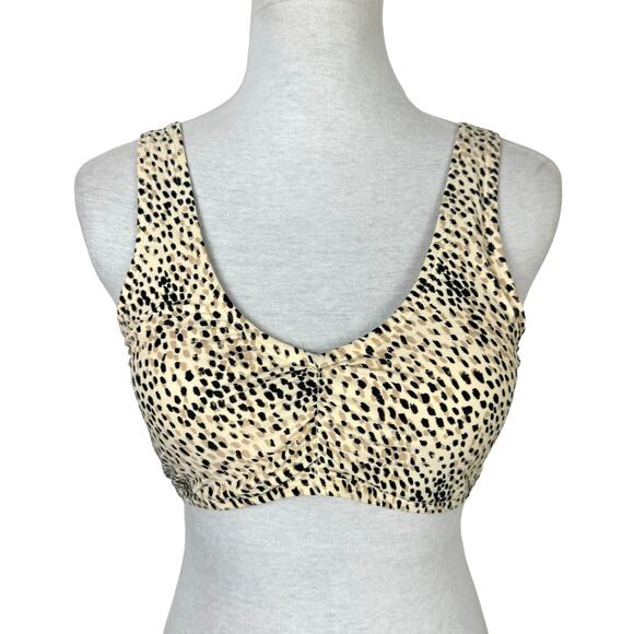 Hollister Swim Animal Print Scoop Neck Ruched Front Pullover Bikini Top - Picture 3 of 8
